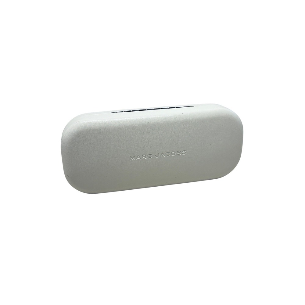 Marc Jacobs White Hard Clamshell Eyeglass Sunglasses Case Black Lining